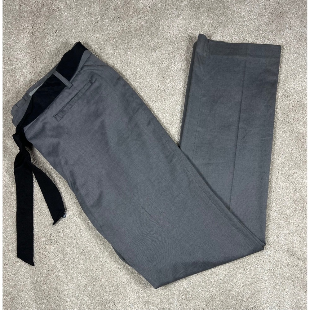 H&M Gray Trousers US‎ Size 12 Career Office Business Casual with Ribbon Preppy